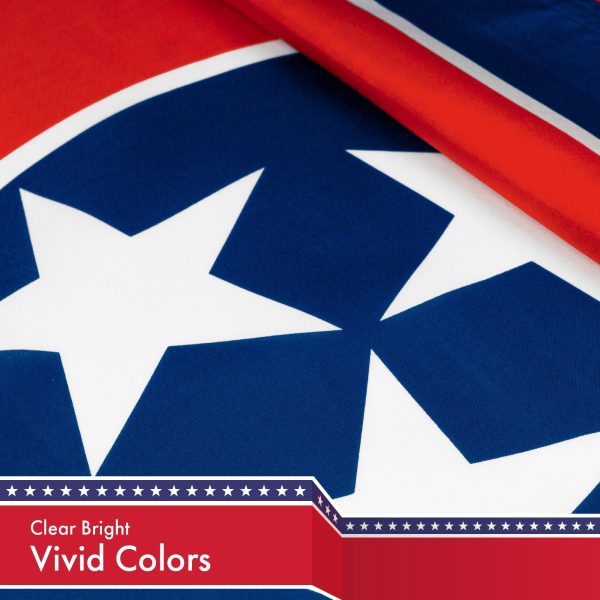 G128 Tennessee State Flag | 3x5 feet | Printed 150D, Indoor/Outdoor, Vibrant Colors, Brass Grommets, Quality Polyester, Much Thicker More Durable Than 100D 75D Polyester - Image 3
