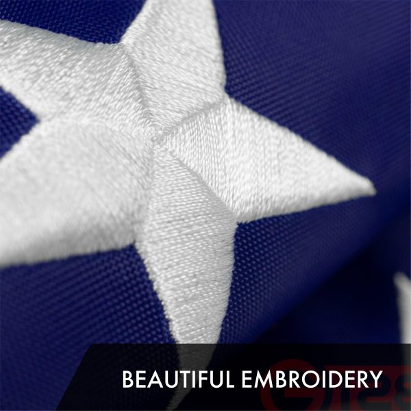G128 10 PACK: American Flag 210D Embroidered Polyester 3x5 Ft - Image 3