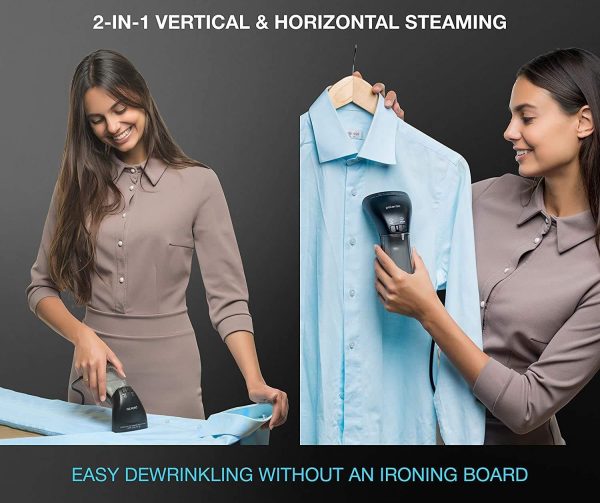 Steamer for Clothes Hand Held Portable Travel Garment Steamer Metal Steam Head 25s Heat Up Pump System Mini Size Handheld Steamer for Any Fabrics No Water Spitting 120V Black - Image 6