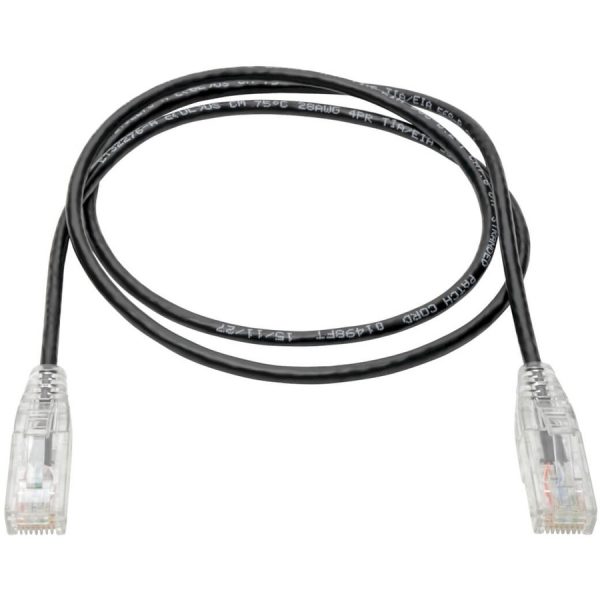 Eaton Tripp Lite Series Cat6 Gigabit Snagless Slim UTP Ethernet Cable (RJ45 M/M), PoE, Black, 3 ft. (0.91 m) - Image 2