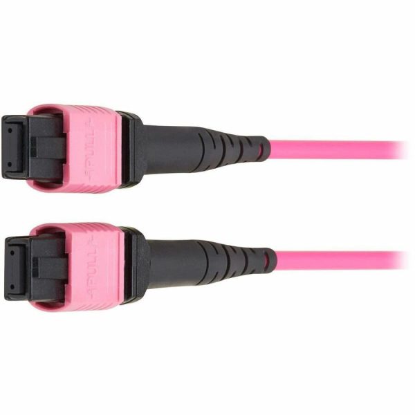 Eaton Tripp Lite Series 100G Multimode 50/125 OM4 Fiber Optic Cable (12F MPO/MPO-PC F/F), Type-B Polarity, OFNP, Magenta, 4 m (13.1 ft.), TAA - Image 2