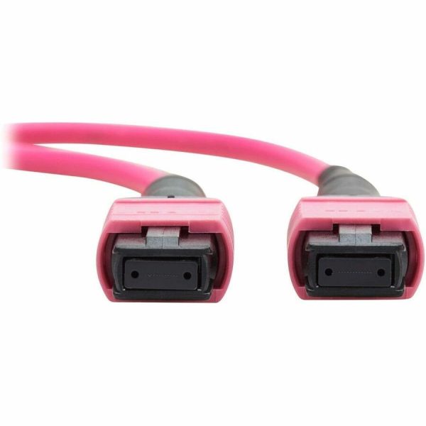 Eaton Tripp Lite Series 100G Multimode 50/125 OM4 Fiber Optic Cable (12F MPO/MPO-PC F/F), Type-B Polarity, OFNP, Magenta, 4 m (13.1 ft.), TAA - Image 3