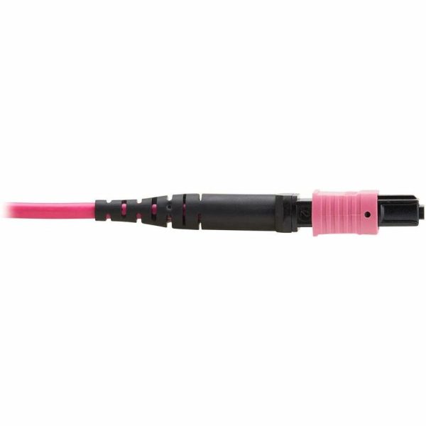 Eaton Tripp Lite Series 100G Multimode 50/125 OM4 Fiber Optic Cable (12F MPO/MPO-PC F/F), Type-B Polarity, OFNP, Magenta, 4 m (13.1 ft.), TAA - Image 4