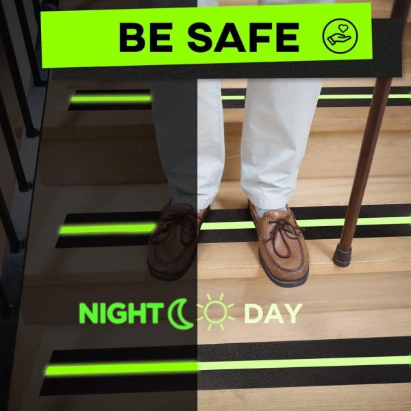 Grip Tape Glow in Dark Stripe   Heavy Duty Anti Slip Tape for Stairs Outdoor Indoor Waterproof 2 Inch x 35 Feet Non Skid Roll Stair Steps Traction Tread Staircases Grips Adhesive Nonslip Slip Strips - Image 6