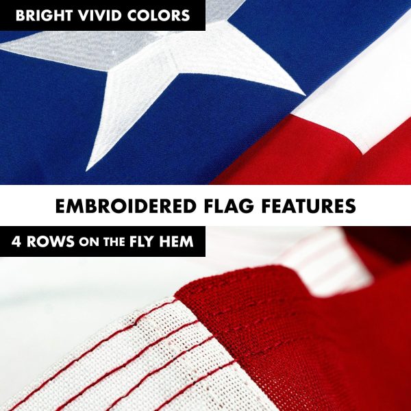 G128 Flag Pole 5 FT Black Tangle Free & Texas Flag 2x3 FT Combo Embroidered Spun Polyester - Image 5