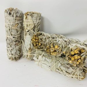 Bholi Sage Plus Sage Smudge Kit Pack of 6 White Sage Smudge Stick 4Inch Long Used for Meditation Smudging Rituals and Cleansing Getting Rid of Negative Energy Sustainably Grown California Sage