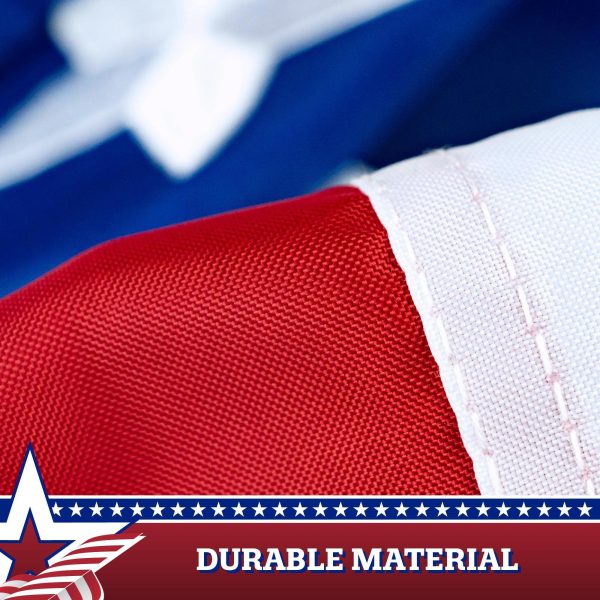 USA Pleated Fan Flag, 5x10 Feet American USA Bunting Decoration Flags Embroidered Patriotic Stars & Sewn Stripes Canvas Header Brass Grommets - Image 5
