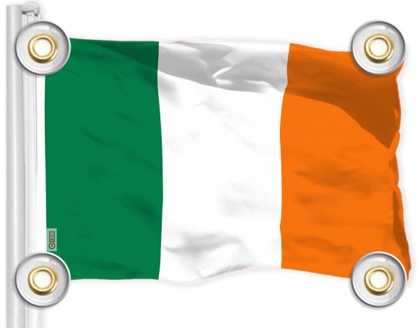 G128 Combo Pack: American USA Flag 3x5 Ft & Ireland Irish Flag 3x5 Ft | Both LiteWeave Pro Series Printed 150D Polyester, 4 Corner Brass Grommets, Perfect For Balcony/Wall - Image 2
