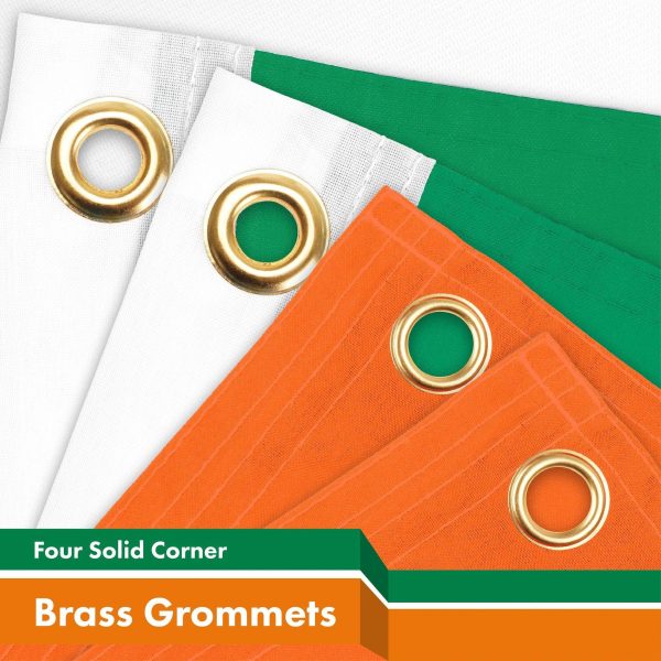 G128 Combo Pack: American USA Flag 3x5 Ft & Ireland Irish Flag 3x5 Ft | Both LiteWeave Pro Series Printed 150D Polyester, 4 Corner Brass Grommets, Perfect For Balcony/Wall - Image 3