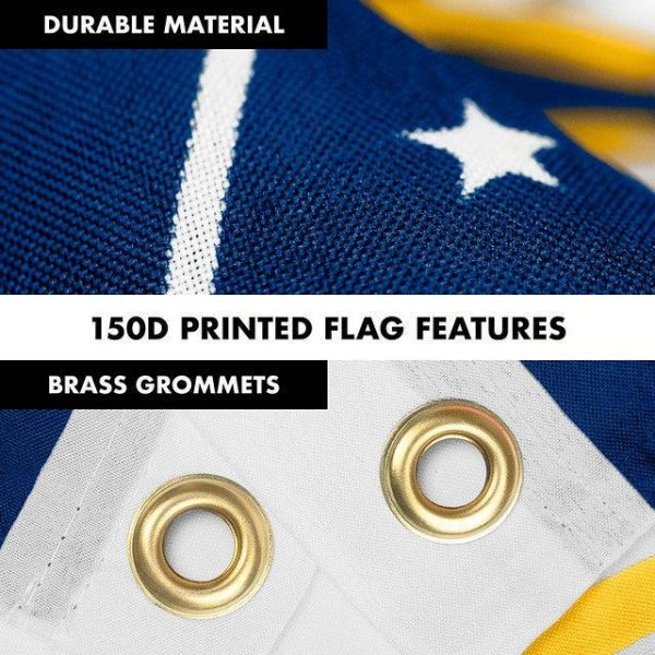 G128 Combo Pack: 6 Feet Tangle Free Spinning Flagpole (White) Utah UT State Flag 3x5 ft Printed 150D Brass Grommets (Flag Included) Aluminum Flag Pole - Image 4