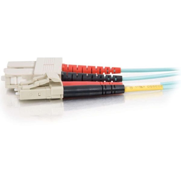 C2G 3m LC-SC 10Gb 50/125 Duplex Multimode OM3 Fiber Cable - Aqua - 10ft - Image 2