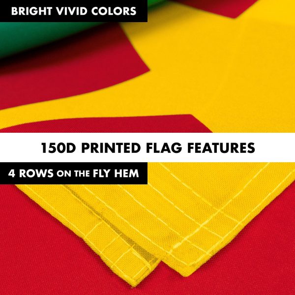 G128 Combo Pack: 6 Feet Tangle Free Spinning Flagpole (White) Cameroon Cameroonian Flag 3x5 ft Printed 150D Brass Grommets (Flag Included) Aluminum Flag Pole - Image 5