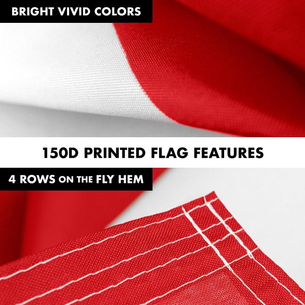 G128 Combo Pack: 6 Feet Tangle Free Spinning Flagpole (White) Poland Polish Flag 3x5 ft Printed 150D Brass Grommets (Flag Included) Aluminum Flag Pole - Image 5