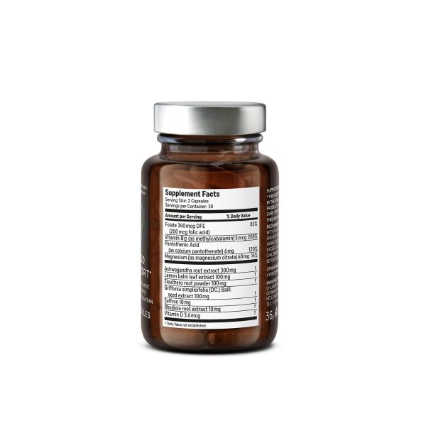 Mood Support Supplement   with Ashwagandha   Saffron Extract   5 HTP Griffonia   Siberian Ginseng   Rhodiola rosea   60 Capsules - Image 9
