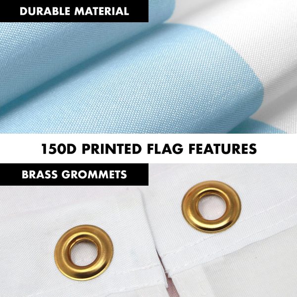 G128 Combo Pack: 6 Feet Tangle Free Spinning Flagpole (White) Chicago City Flag 3x5 ft Printed 150D Brass Grommets (Flag Included) Aluminum Flag Pole - Image 4