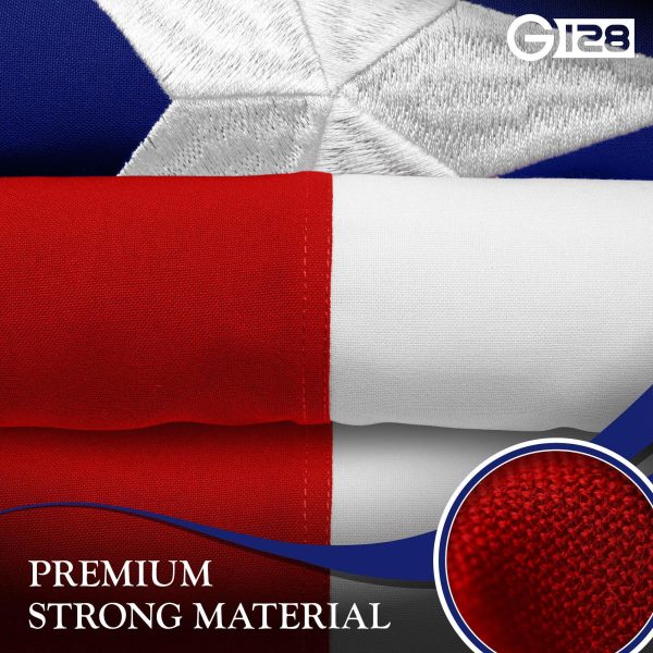 G128 2 Pack: Texas TX State Flag | 10x15 Ft | StormFlyer Series Embroidered 220GSM Spun Polyester | Embroidered Design, Indoor/Outdoor, Brass Grommets, Heavy Duty, All Weather - Image 7