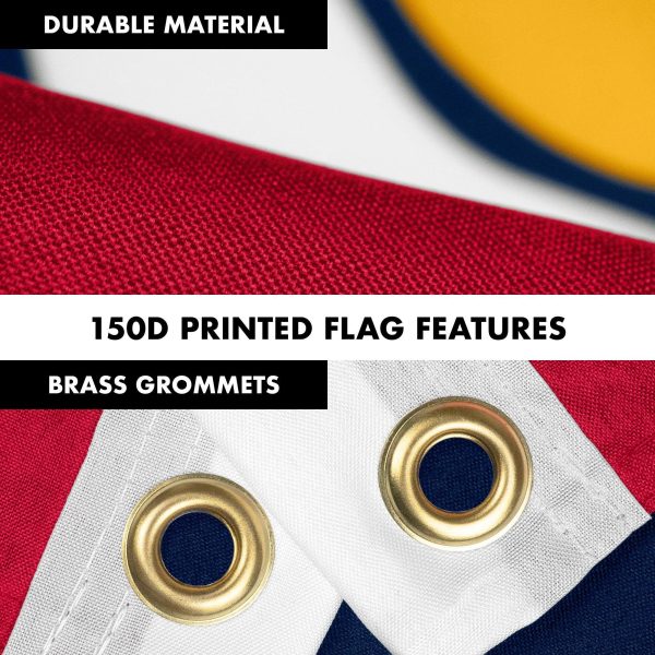 G128 Combo Pack: 6 Feet Tangle Free Spinning Flagpole (Black) Mississippi MS State Flag 3x5 ft Printed 150D Brass Grommets (Flag Included) Aluminum Flag Pole - Image 4
