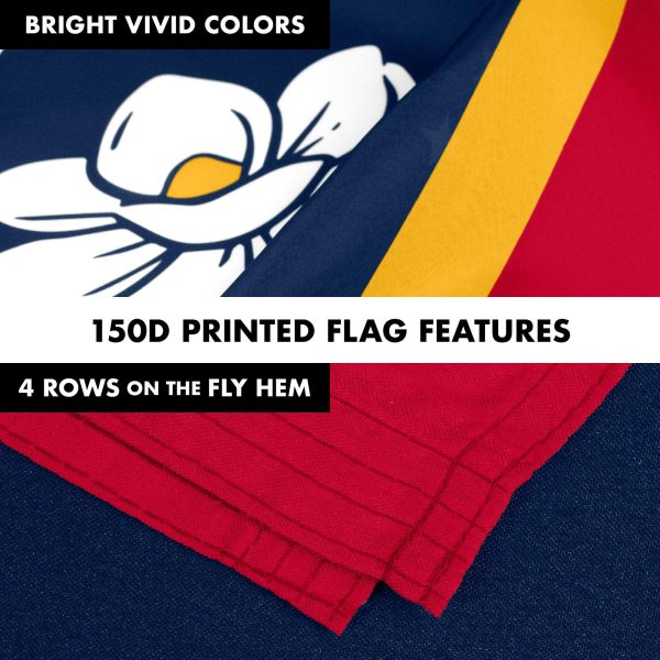G128 Combo Pack: 6 Feet Tangle Free Spinning Flagpole (Black) Mississippi MS State Flag 3x5 ft Printed 150D Brass Grommets (Flag Included) Aluminum Flag Pole - Image 5