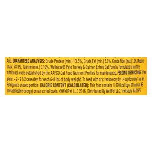 Wellness Pet Products Cat Food - Turkey and Salmon Recipe - Case of 24 - 3 oz.