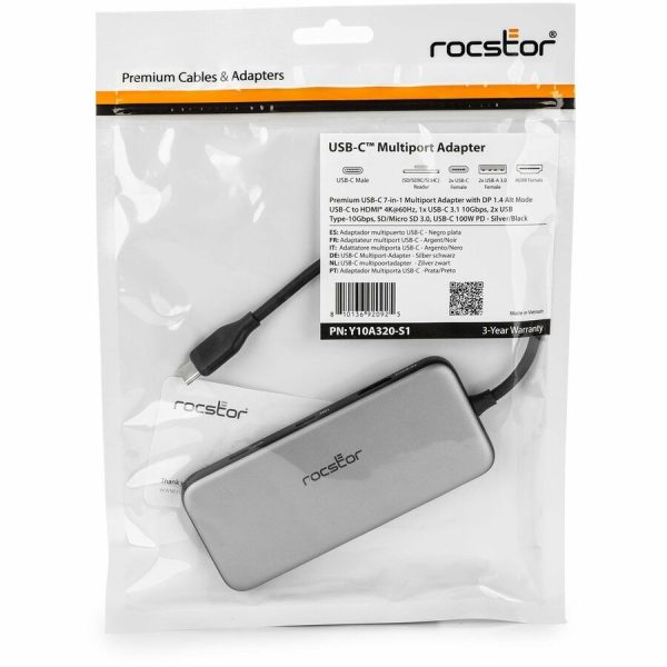 Rocstor Type-C to HDMI/USB-A 10GX2/Type-C 10G data/SD/TF/PD Charging with DP1.4 Alt mode - Image 7