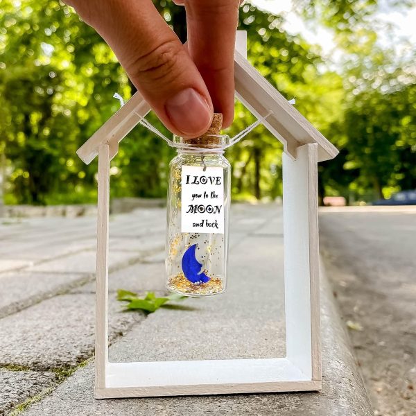 Cute Girlfriend and Boyfriend Gifts   Personalized Anniversary Present for Her Him   Custom Birthday Gift Idea for Women Men (I Love You To The Moon And Around The World in Wooden Frame) - Image 3