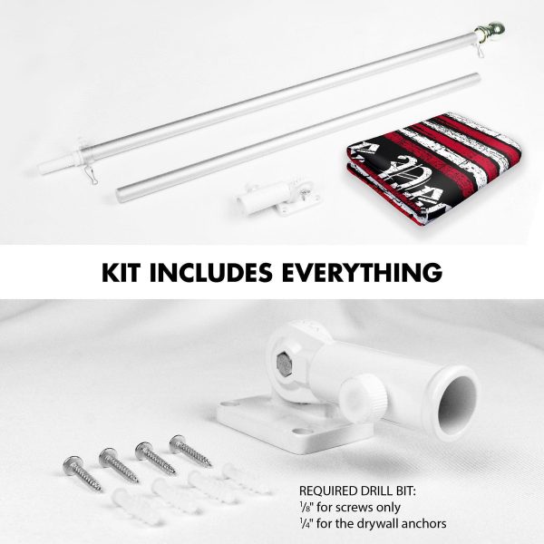 G128 Combo Pack: 6 Ft Tangle Free Aluminum Spinning Flagpole (Silver) & We the People American Flag 3x5 Ft, LiteWeave Pro Series Printed 150D Polyester | Pole with Flag Included - Image 2