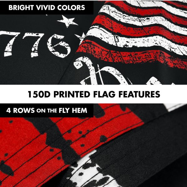 G128 Combo Pack: 6 Ft Tangle Free Aluminum Spinning Flagpole (Silver) & We the People American Flag 3x5 Ft, LiteWeave Pro Series Printed 150D Polyester | Pole with Flag Included - Image 5