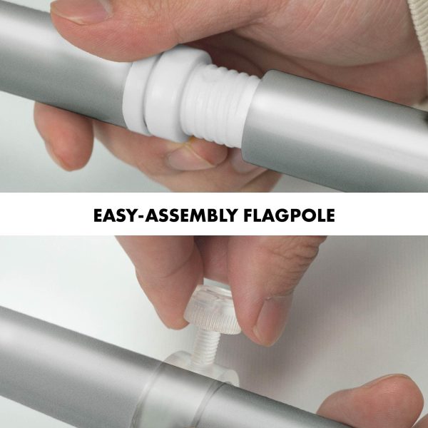 G128 Combo Pack: 6 Ft Tangle Free Aluminum Spinning Flagpole (Silver) & We the People American Flag 3x5 Ft, LiteWeave Pro Series Printed 150D Polyester | Pole with Flag Included - Image 6