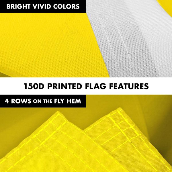 G128 Combo Pack: 5 Ft Tangle Free Aluminum Spinning Flagpole (White) & Solid Yellow Color Flag 2.5x4 Ft, LiteWeave Pro Series Printed 150D Polyester | Pole with Flag Included - Image 5