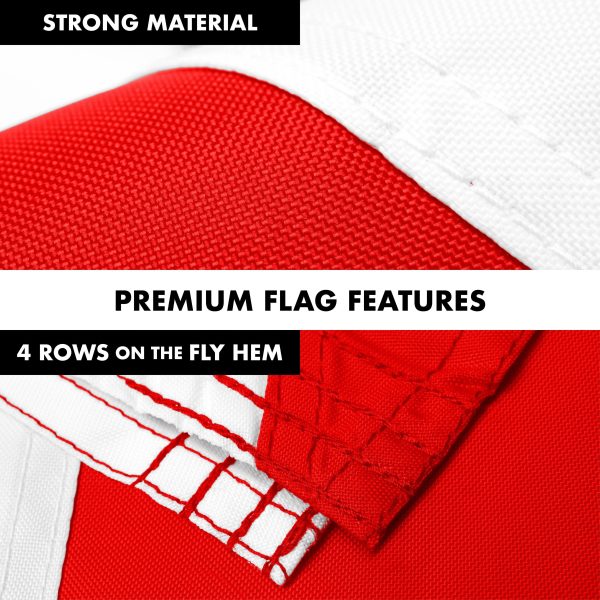 G128 Combo Pack: 6 Ft Tangle Free Aluminum Spinning Flagpole (White) & United Kingdom UK Flag 3x5 Ft, ToughWeave Series Embroidered 300D Polyester | Pole with Flag Included - Image 5