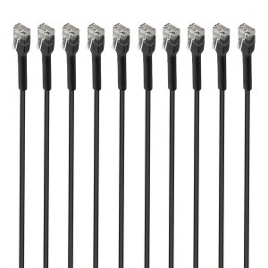 Intellinet Network Solutions 745208 CAT-6 U/UTP FlexiBoot Slim Network Patch Cable, 10 Pack (7 Ft.; Black)