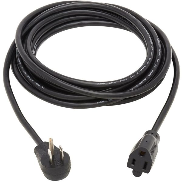 Eaton Tripp Lite Series Power Extension Cord, Right-Angle NEMA 5-15P to NEMA 5-15R - 10A, 120V, 18 AWG, 15 ft. (4.57 m), Black - Image 2