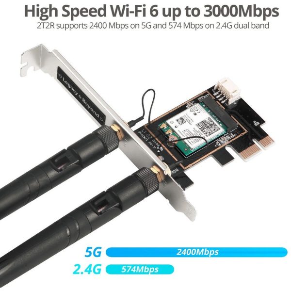 SIIG WiFi 6 Dual Band Ethernet PCIe Card - AX3000 - Image 2