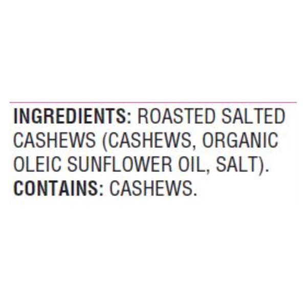 Woodstock Non-GMO Whole Cashews, Roasted and Salted - Case of 8 - 6 OZ
