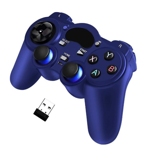 USB Wireless Gaming Controller Gamepad for PC Laptop Computer(Windows XP 7 8 10) & PS3 & Android & Steam (Blue) - Image 2