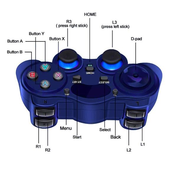 USB Wireless Gaming Controller Gamepad for PC Laptop Computer(Windows XP 7 8 10) & PS3 & Android & Steam (Blue) - Image 3