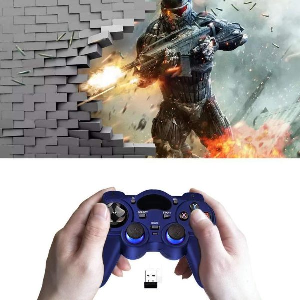 USB Wireless Gaming Controller Gamepad for PC Laptop Computer(Windows XP 7 8 10) & PS3 & Android & Steam (Blue) - Image 5