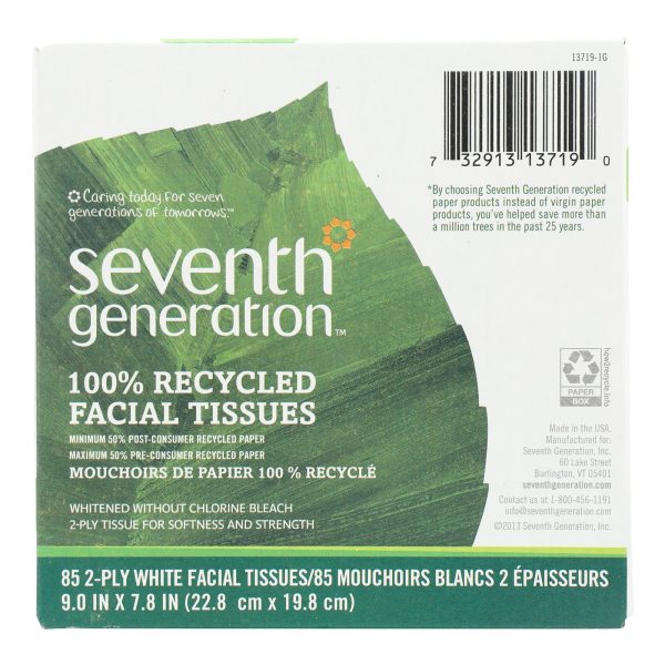 Seventh Generation Recycled Facial Tissue - Cube - Case of 36 - 85 Count - Image 2