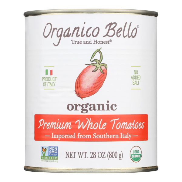 Organico Bello Tomatoes - Organic - Whole - Case of 12 - 28 oz