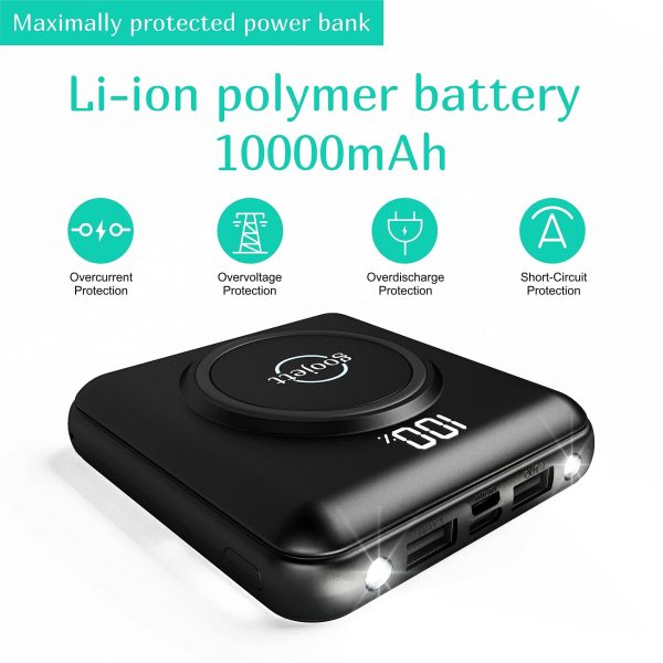 Wireless Portable Charger Power Bank 10000mAh Portable Phone ChargeriPhone Charger with Built in 4 Cable USB C Wireless Charging External Battery Pack Backup Compatible with iPhone Samsung iPad 1 - Image 5