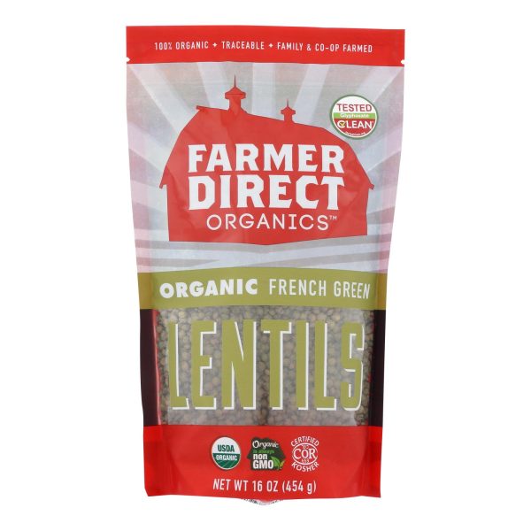 Farmer Direct Cooperative - Lentils Organic French Green - Case of 6-16 Ounces - Image 2