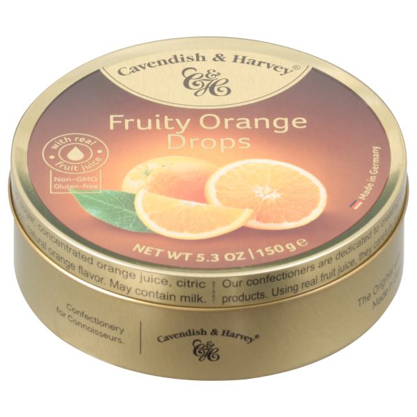 Cavendish & Harvey - Fruit Tin Orange - Case of 12 - 5.3 OZ - Image 2