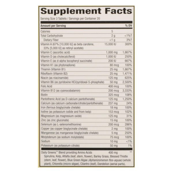 Nature's Way - Alive! Max3 Daily Multi-Vitamin - Max Potency - 60 Tablets - Image 3