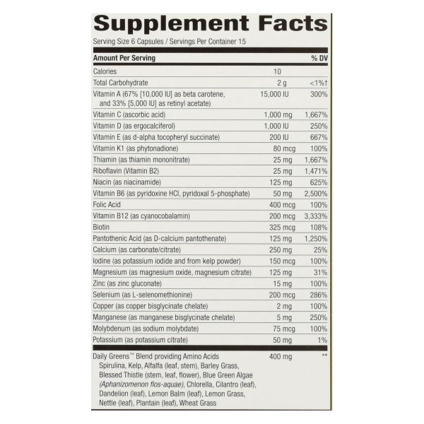 Nature's Way - Alive! Max6 Daily Multi-Vitamin - Max Potency - No Iron Added - 90 Veg Capsules - Image 2