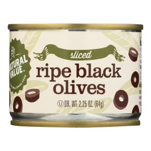 Natural Value, Ripe Sliced Black Olives - Case of 24 - 2.5 OZ