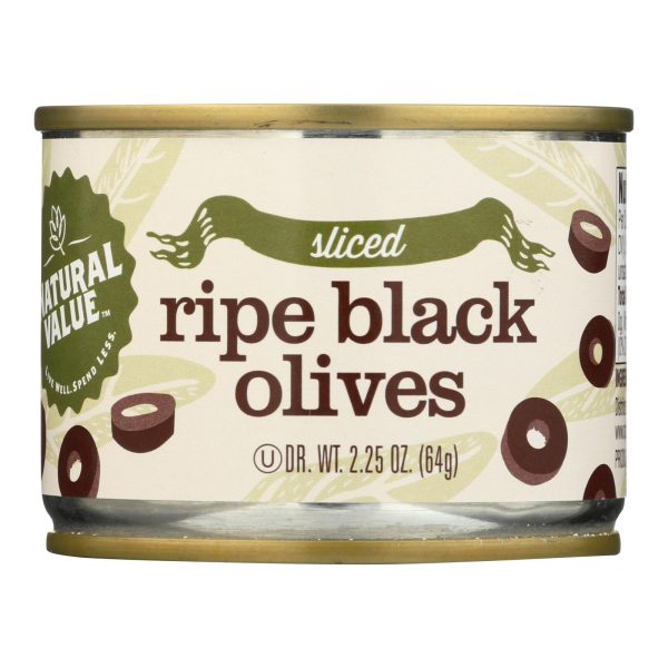 Natural Value, Ripe Sliced Black Olives - Case of 24 - 2.5 OZ