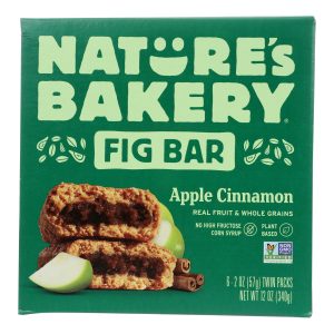 Nature's Bakery Stone Ground Whole Wheat Fig Bar - Apple Cinnamon - Case of 6 - 2 oz.