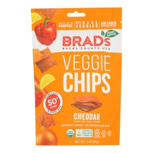 Brad's Plant Based - Raw Chips - Cheddar - Case of 12 - 3 oz.