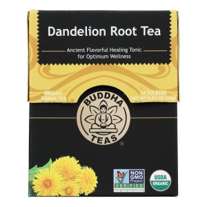 Buddha Teas - Organic Tea - Dandelion Root - Case of 6 - 18 Bags