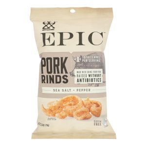Epic - Pork Rinds - Sea Salt and Pepper - Case of 12 - 2.5 oz.